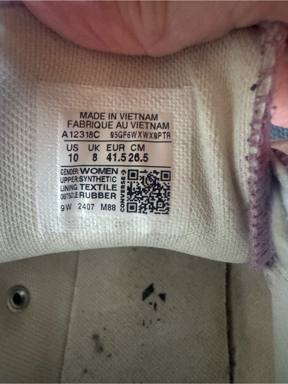 Converse women’s All Star Glitter High-Top Sneakers in Shimmery Lavender - Picture 7 of 7